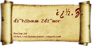 Öhlbaum Zámor névjegykártya
